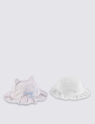 Kids&#39; 2 Pack Pure Cotton Assorted Hats